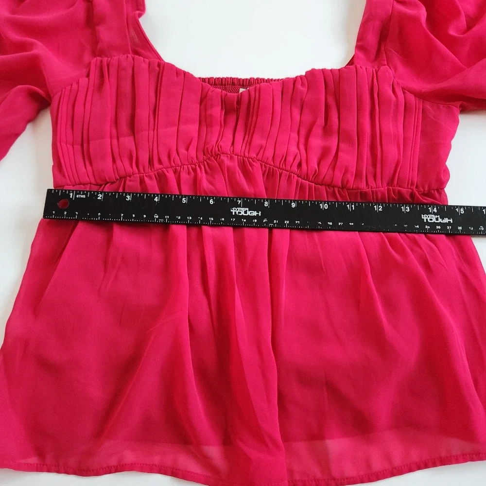 Abercrombie & Fitch Y2k Babydoll‎ Top Long sleeve pink shirt size M